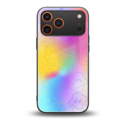 Smiley Colorburst back phone cover | glass case for iphone 17 pro max