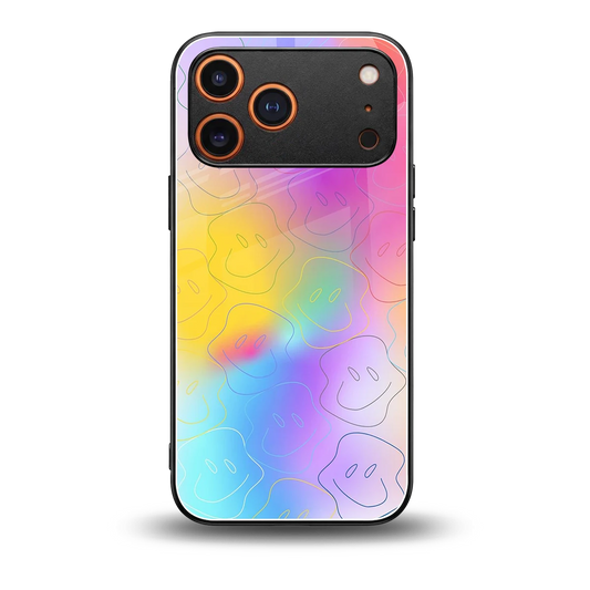 Smiley Colorburst back phone cover | glass case for iphone 17 pro max