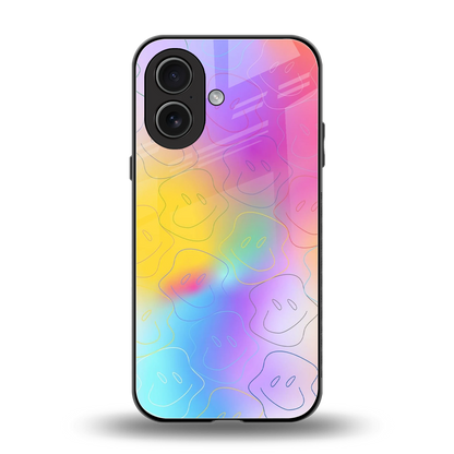 Smiley Colorburst back phone cover | glass case for iphone 17