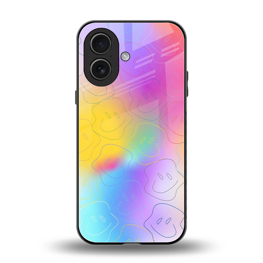 Smiley Colorburst back phone cover | glass case for iphone 17