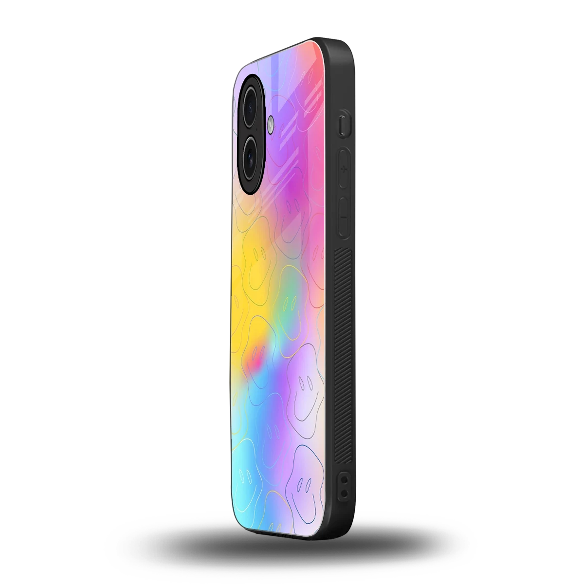 Smiley Colorburst iphone 17 mobile cover | shockproof glass phone case