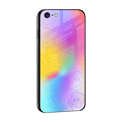 Smiley Colorburst sleek iphone 6 cover with tempered glass back and TPU edges