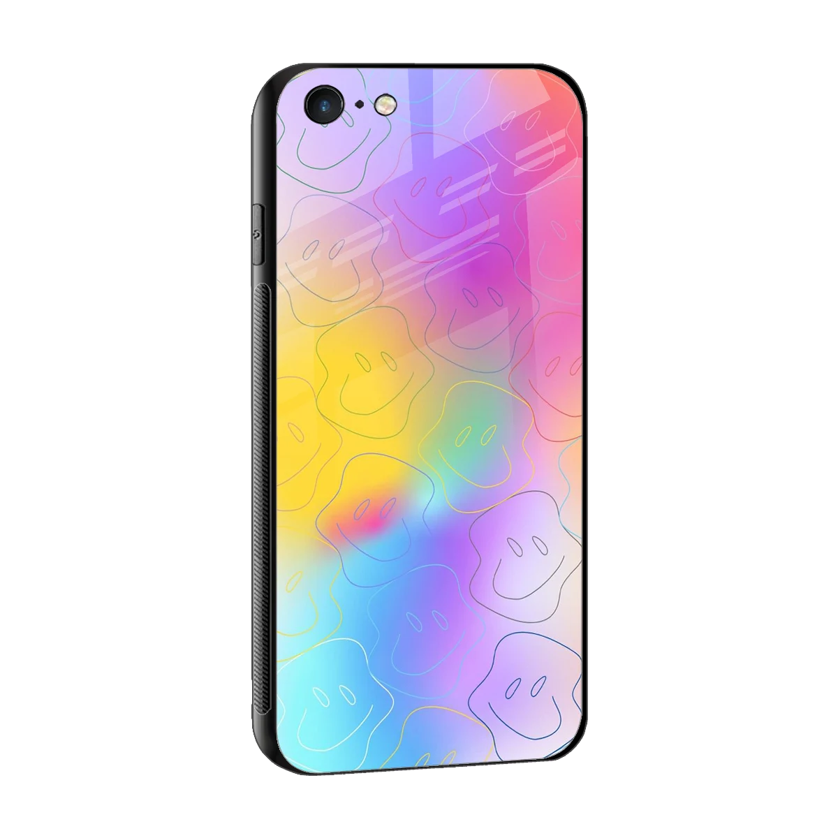 Smiley Colorburst sleek iphone 6s cover with tempered glass back and TPU edges