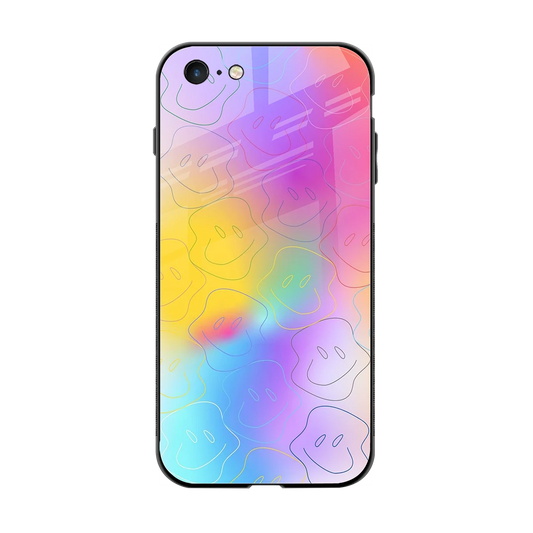 Smiley Colorburst back phone cover | glass case for iphone 6