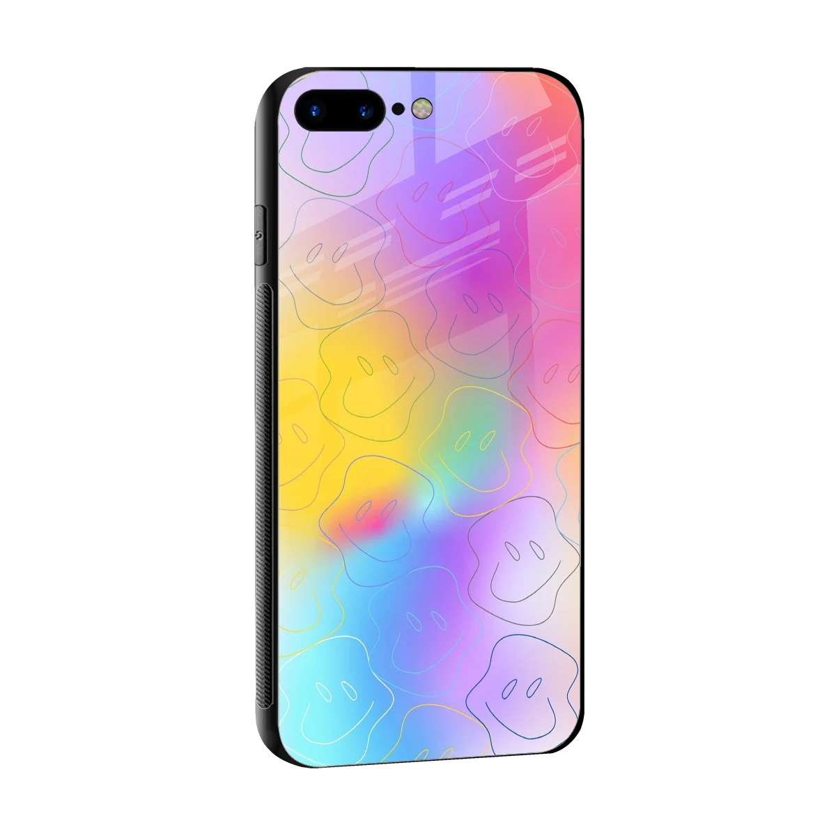 Smiley Colorburst sleek iphone 8 plus cover with tempered glass back and TPU edges