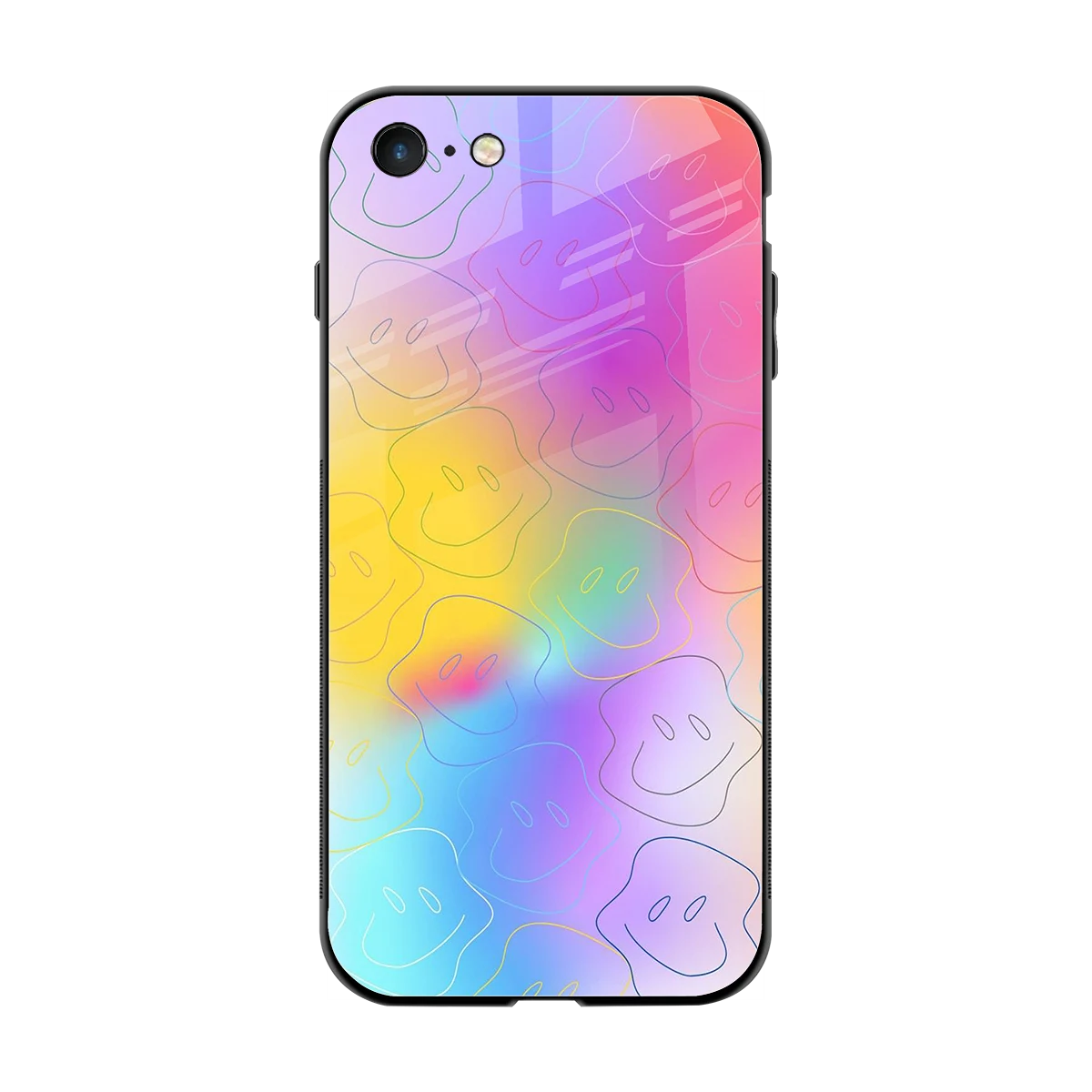 Smiley Colorburst back phone cover | glass case for iphone 7