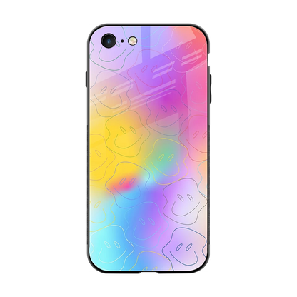 Smiley Colorburst back phone cover | glass case for iphone 7