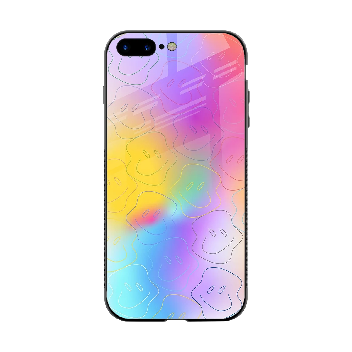 Smiley Colorburst back phone cover | glass case for iphone 7 plus