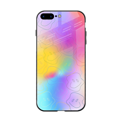 Smiley Colorburst back phone cover | glass case for iphone 8 plus