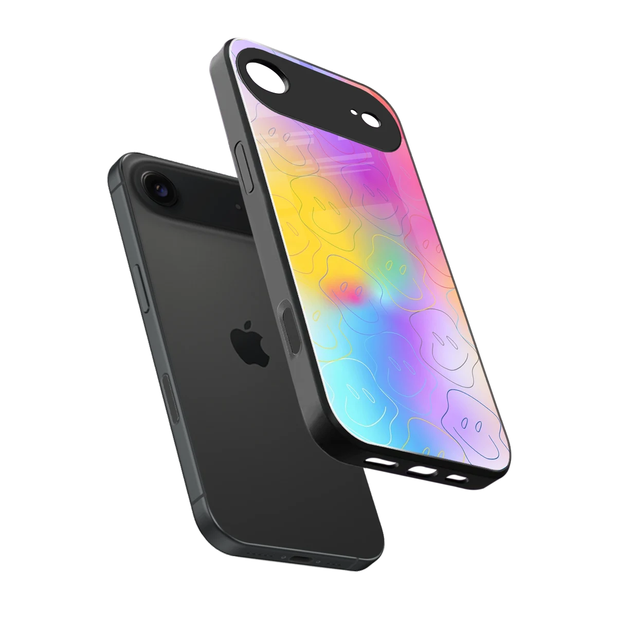 Smiley Colorburst sleek iphone air cover with tempered glass back and TPU edges
