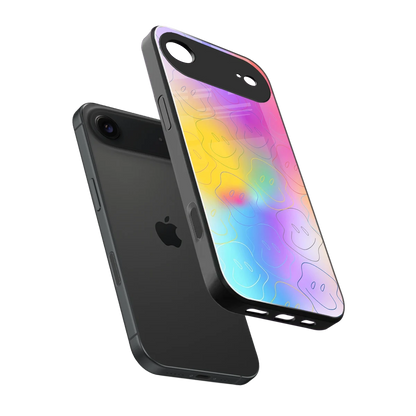 Smiley Colorburst sleek iphone air cover with tempered glass back and TPU edges