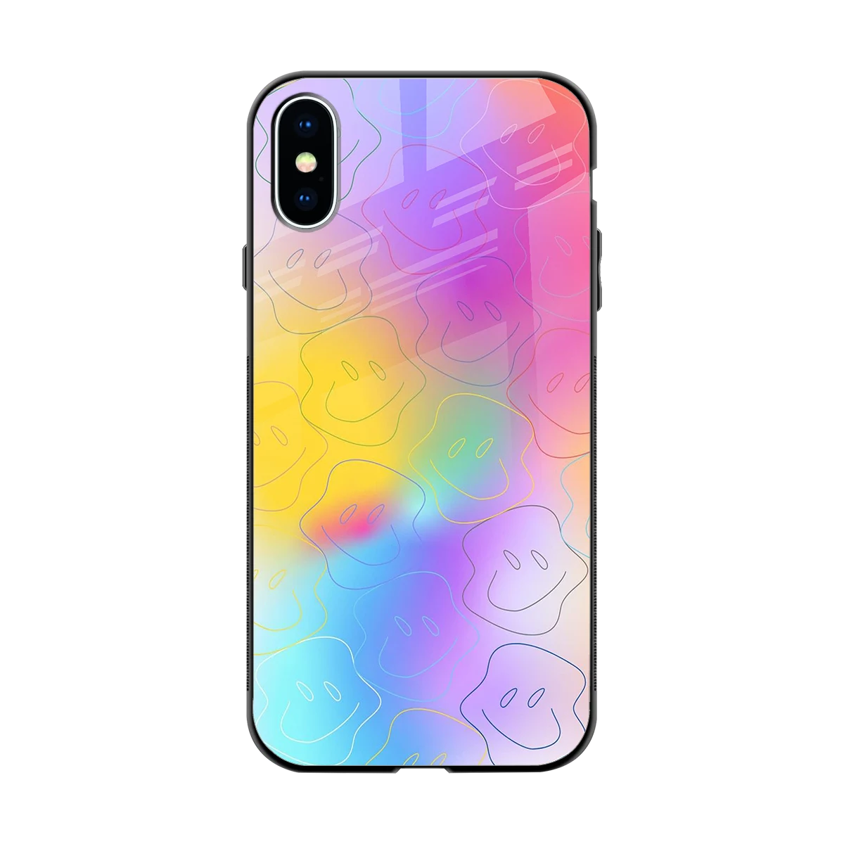 Smiley Colorburst back phone cover | glass case for iphone x