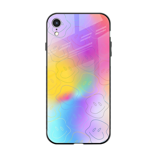 Smiley Colorburst back phone cover | glass case for iphone xr