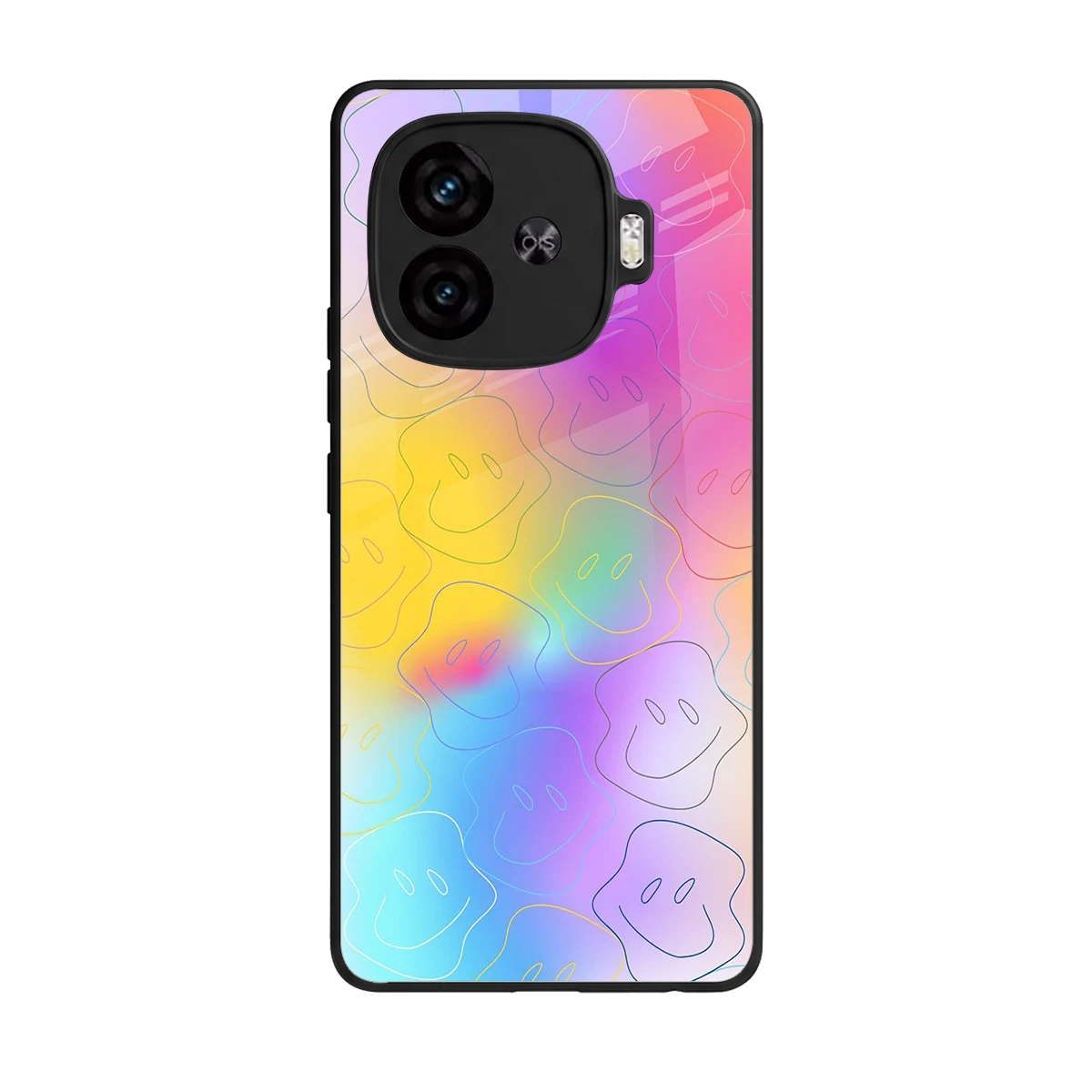 Smiley Colorburst back phone cover | glass case for iqoo neo 10r 5g