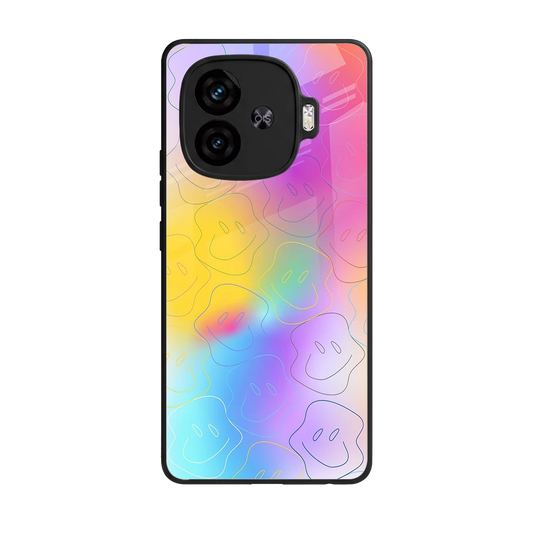 Smiley Colorburst back phone cover | glass case for iqoo neo 10r 5g