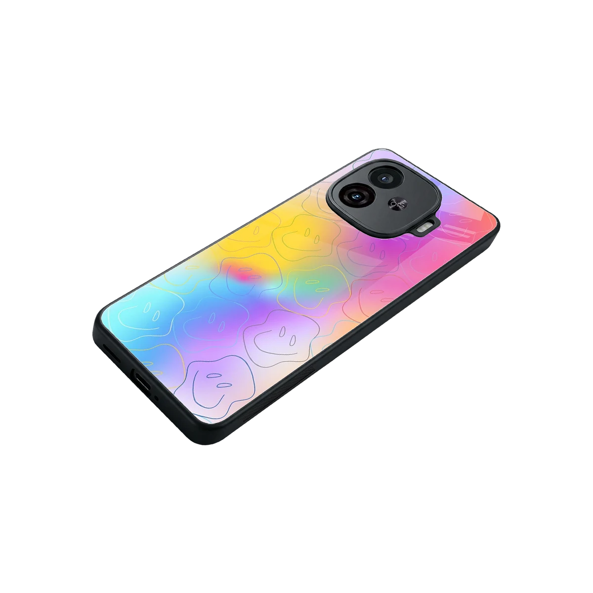 Smiley Colorburst stylish phone case for iqoo neo 10r 5g | glossy glass and slim fit