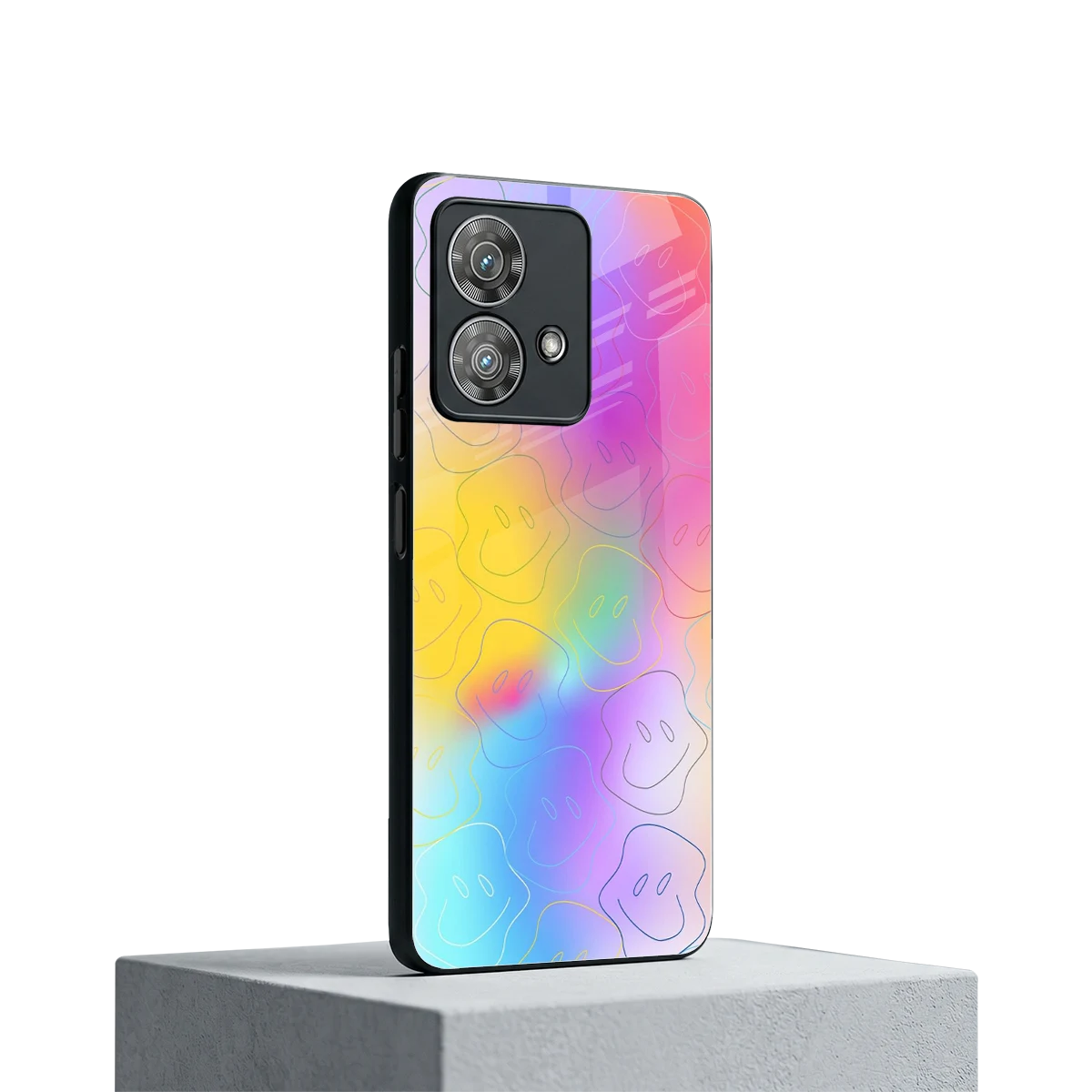 Smiley Colorburst motorola edge 40 neo 5g mobile cover | shockproof glass phone case
