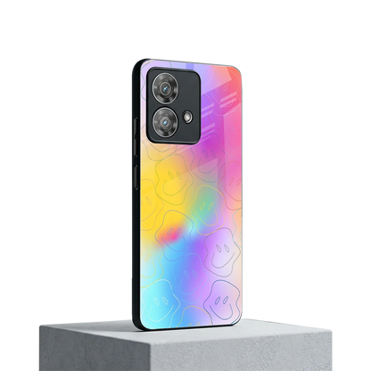 Smiley Colorburst motorola edge 40 neo 5g mobile cover | shockproof glass phone case