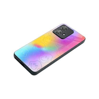 Smiley Colorburst stylish phone case for motorola edge 40 neo 5g | glossy glass and slim fit