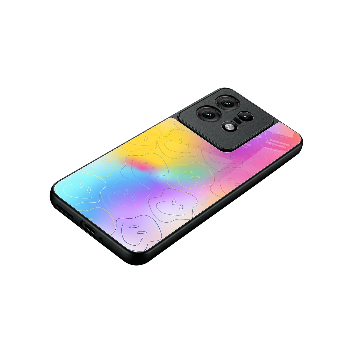 Smiley Colorburst stylish phone case for motorola edge 50 pro | glossy glass and slim fit