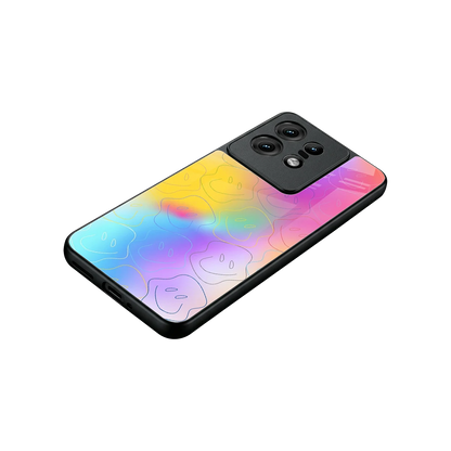 Smiley Colorburst stylish phone case for motorola edge 50 pro | glossy glass and slim fit