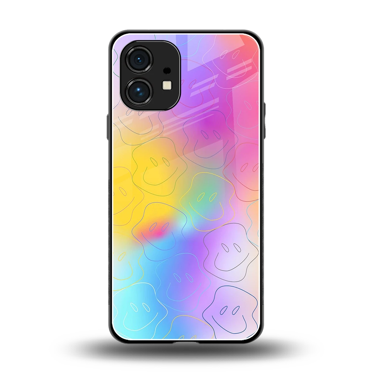 Smiley Colorburst back phone cover | glass case for nothing phone 1