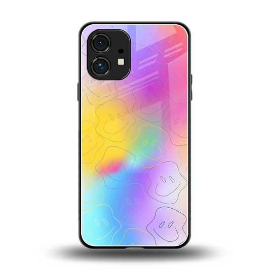 Smiley Colorburst back phone cover | glass case for nothing phone 1