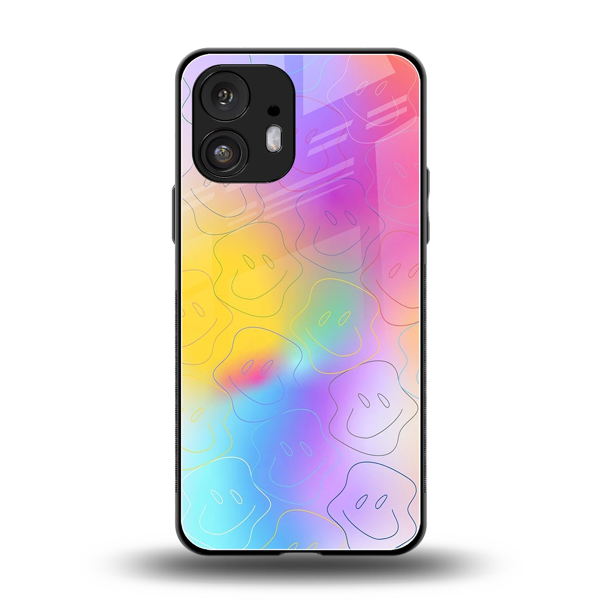 Smiley Colorburst back phone cover | glass case for nothing phone 2