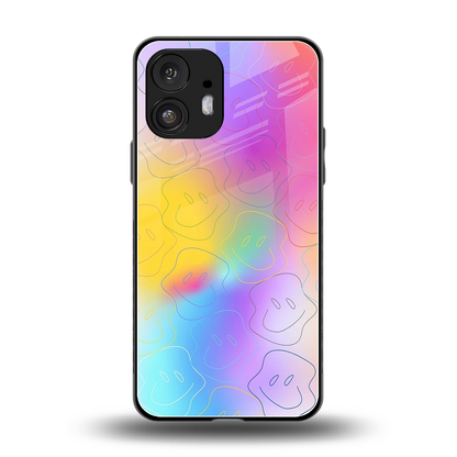 Smiley Colorburst back phone cover | glass case for nothing phone 2