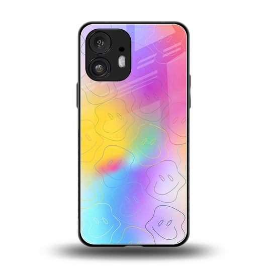 Smiley Colorburst back phone cover | glass case for nothing phone 2