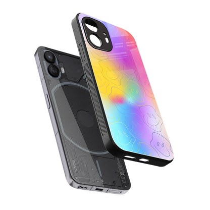Smiley Colorburst sleek nothing phone 2 cover with tempered glass back and TPU edges