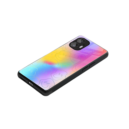 Smiley Colorburst stylish phone case for nothing phone 2 | glossy glass and slim fit