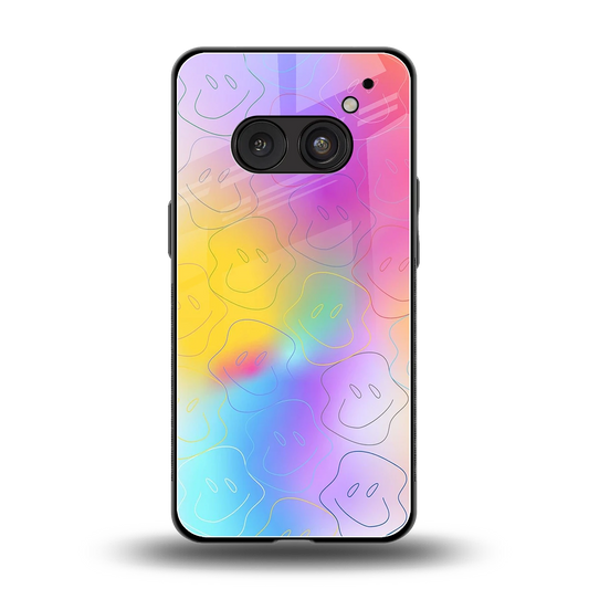 Smiley Colorburst back phone cover | glass case for nothing phone 2a