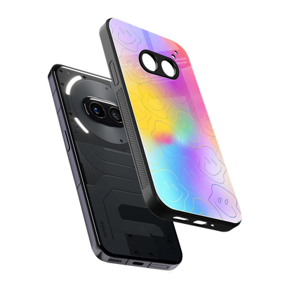 Smiley Colorburst sleek nothing phone 2a cover with tempered glass back and TPU edges