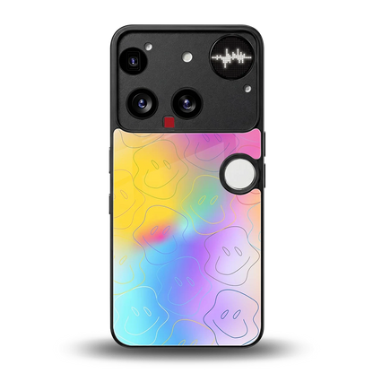 Smiley Colorburst back phone cover | glass case for nothing phone 3
