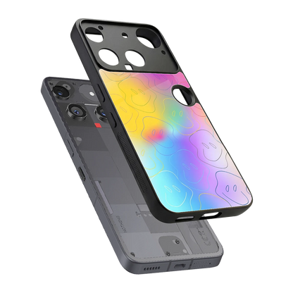 Smiley Colorburst sleek nothing phone 3 cover with tempered glass back and TPU edges