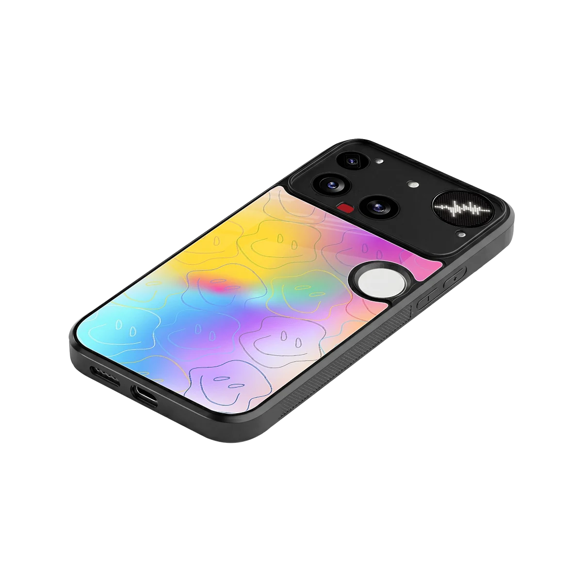 Smiley Colorburst stylish phone case for nothing phone 3 | glossy glass and slim fit