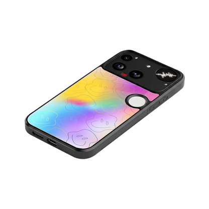 Smiley Colorburst stylish phone case for nothing phone 3 | glossy glass and slim fit