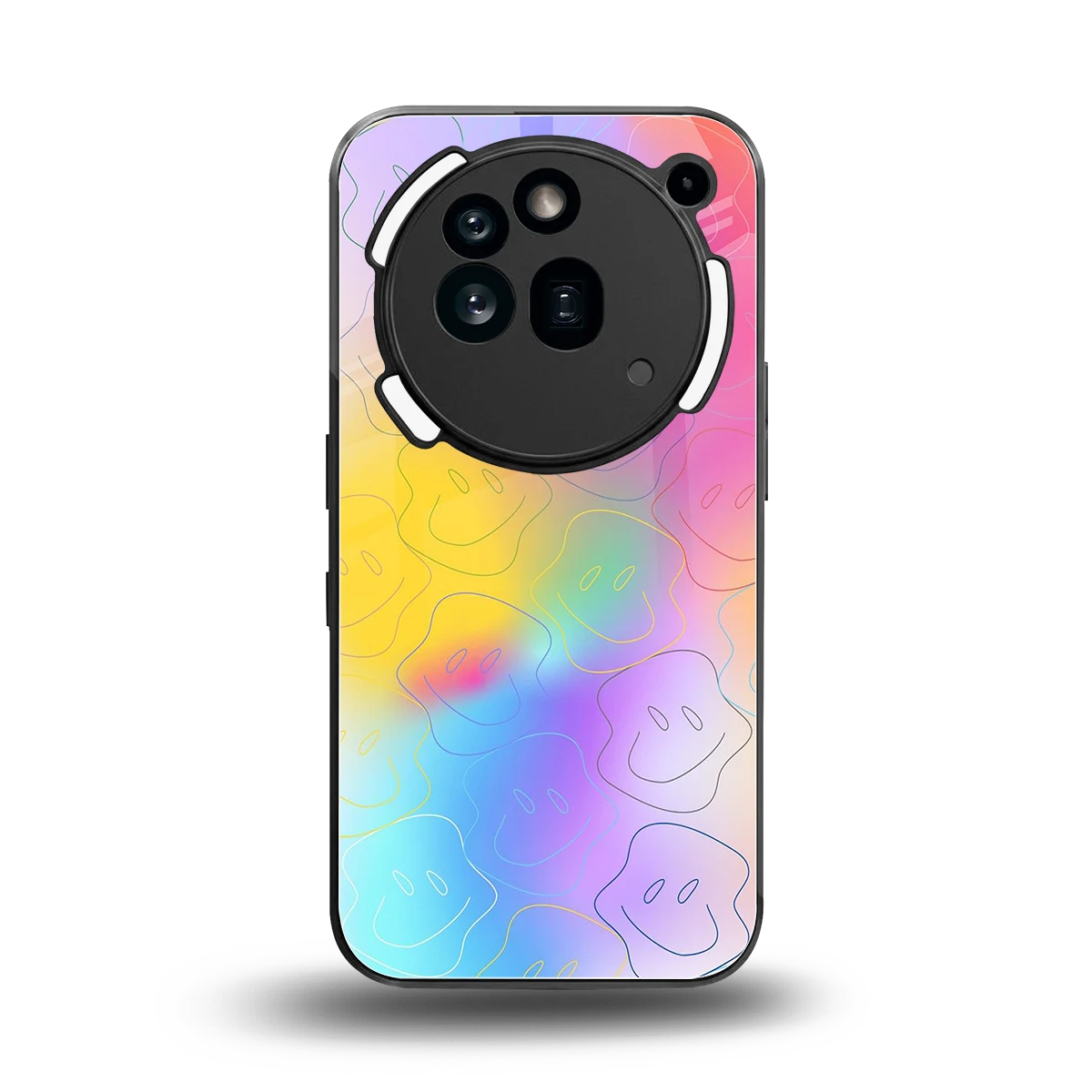 Smiley Colorburst back phone cover | glass case for nothing phone 3a pro