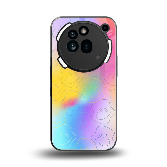 Smiley Colorburst back phone cover | glass case for nothing phone 3a pro
