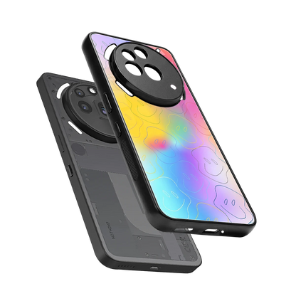 Smiley Colorburst sleek nothing phone 3a pro cover with tempered glass back and TPU edges