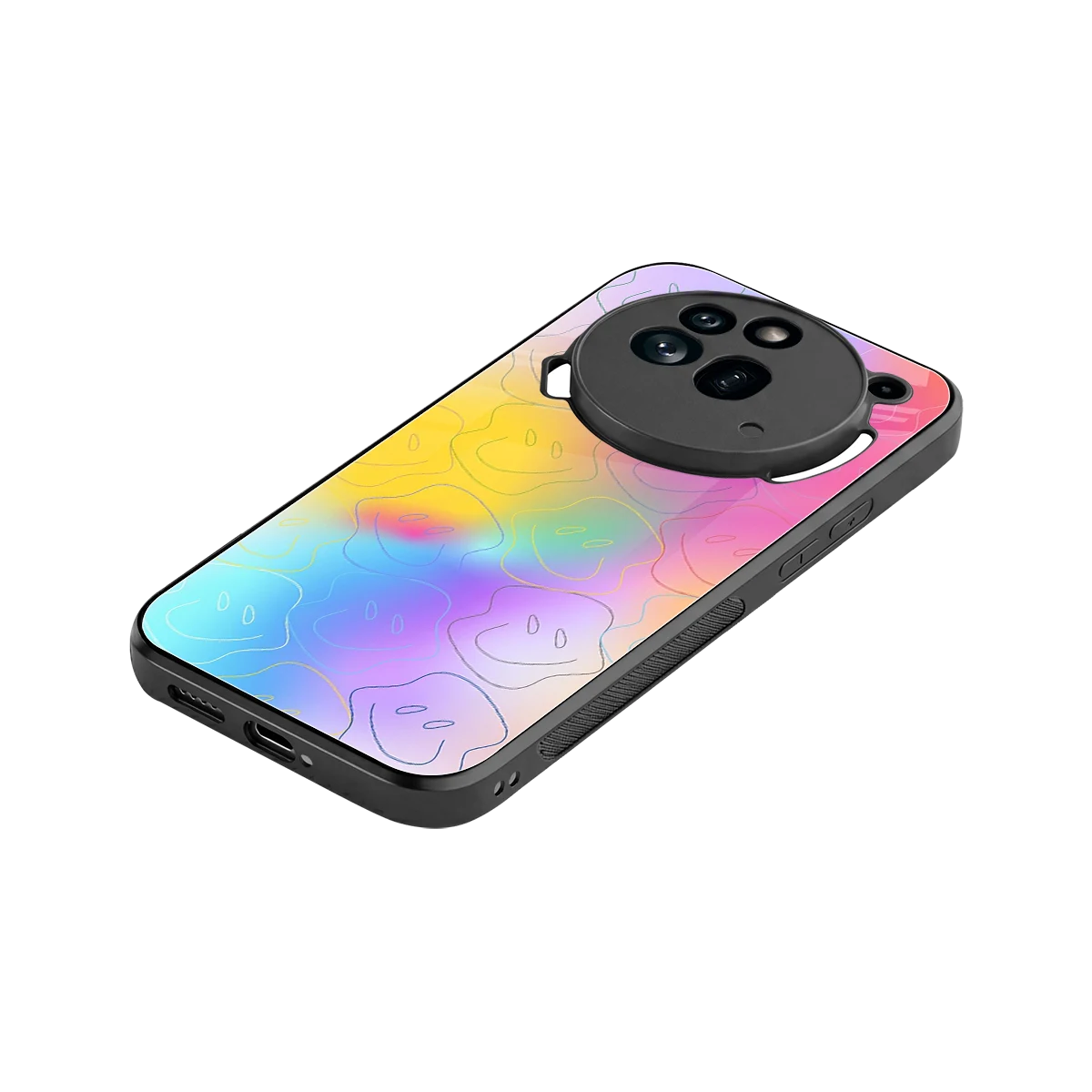Smiley Colorburst stylish phone case for nothing phone 3a pro | glossy glass and slim fit