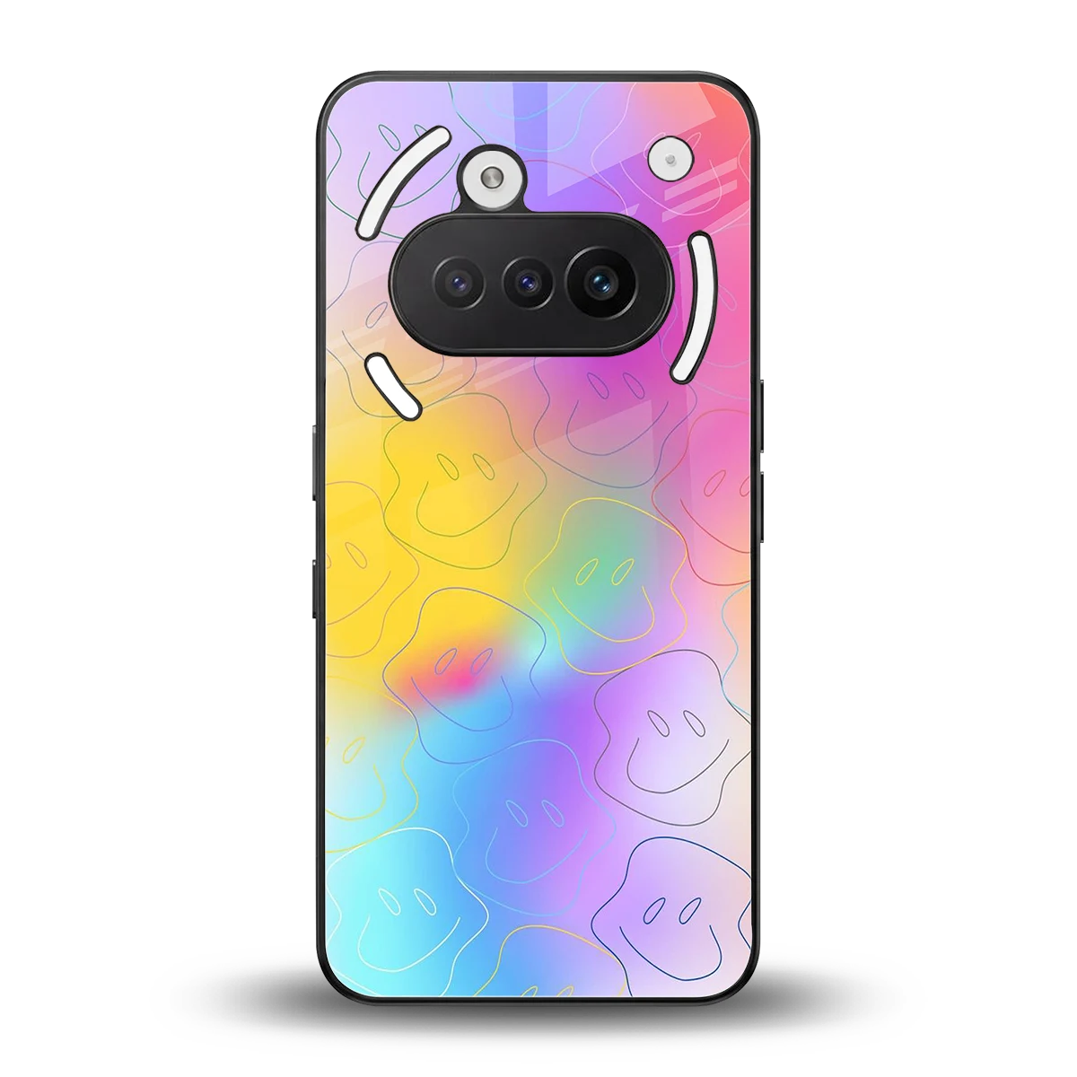 Smiley Colorburst back phone cover | glass case for nothing phone 3a