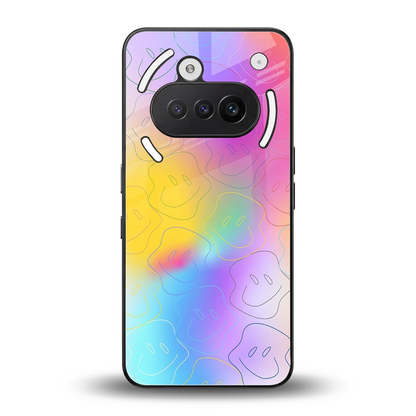 Smiley Colorburst back phone cover | glass case for nothing phone 3a