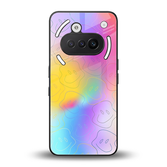 Smiley Colorburst back phone cover | glass case for nothing phone 3a