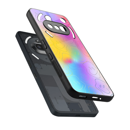 Smiley Colorburst sleek nothing phone 3a cover with tempered glass back and TPU edges