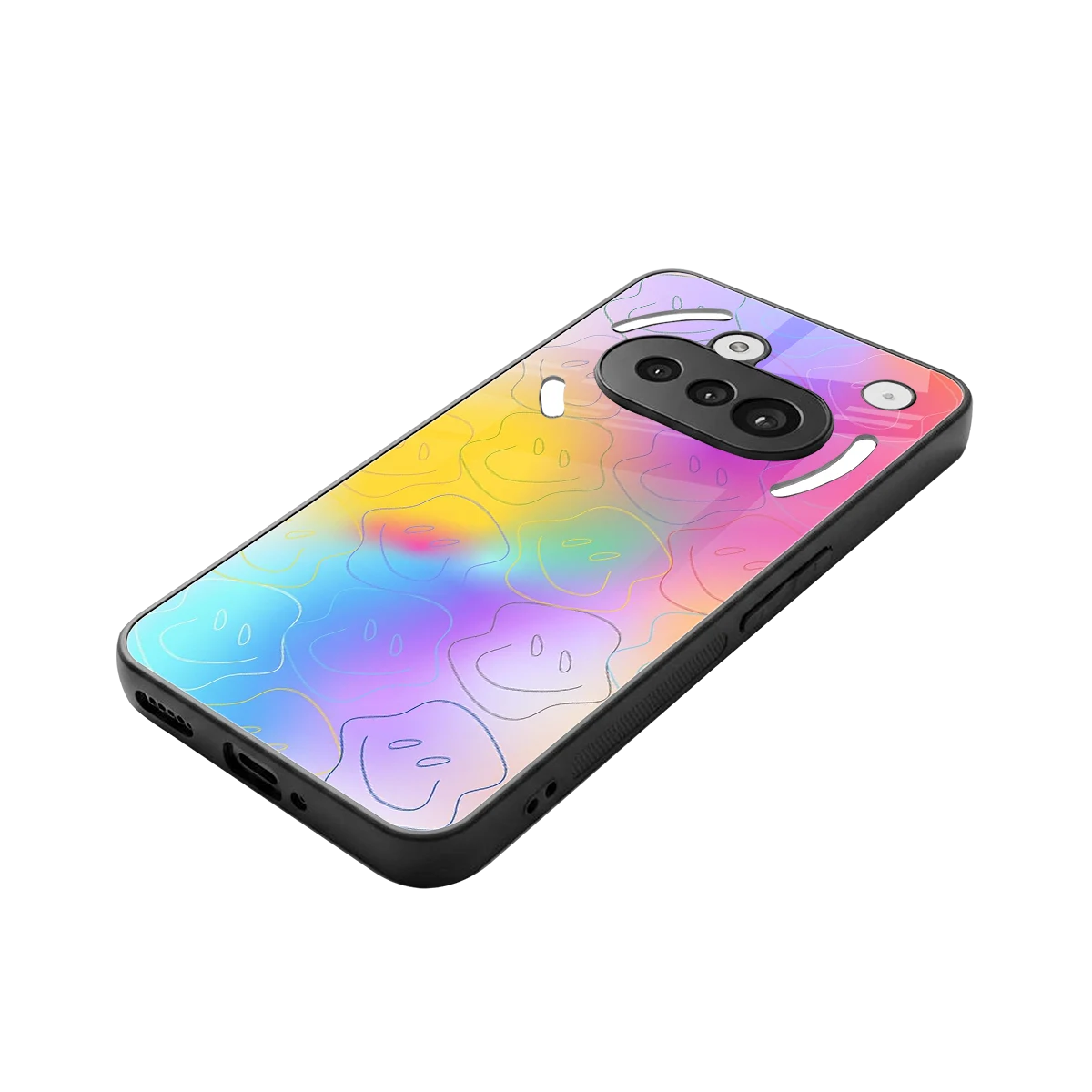 Smiley Colorburst stylish phone case for nothing phone 3a | glossy glass and slim fit