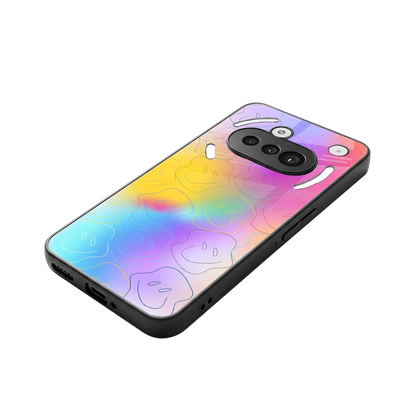 Smiley Colorburst stylish phone case for nothing phone 3a | glossy glass and slim fit