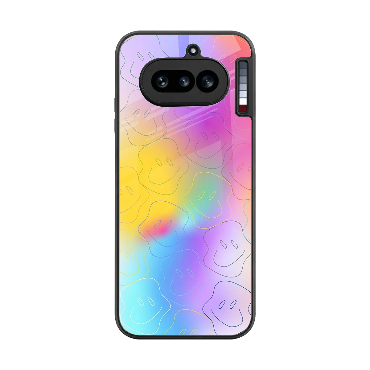 Smiley Colorburst back phone cover | glass case for nothing phone 4a
