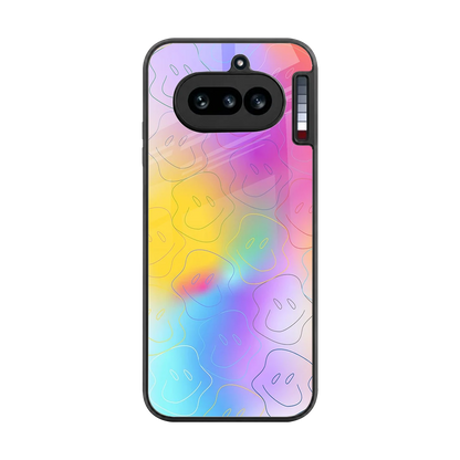 Smiley Colorburst back phone cover | glass case for nothing phone 4a